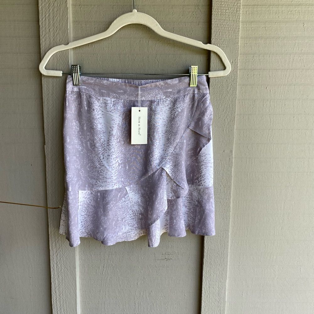 NWT - Sim & Sam Snakeskin Ruffle Mini Wrap Skirt Size: M - Picture 2 of 8